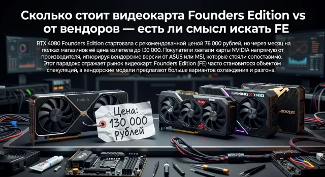 Сколько стоит видеокарта Founders Edition vs от вендоров — есть ли смысл искать FE